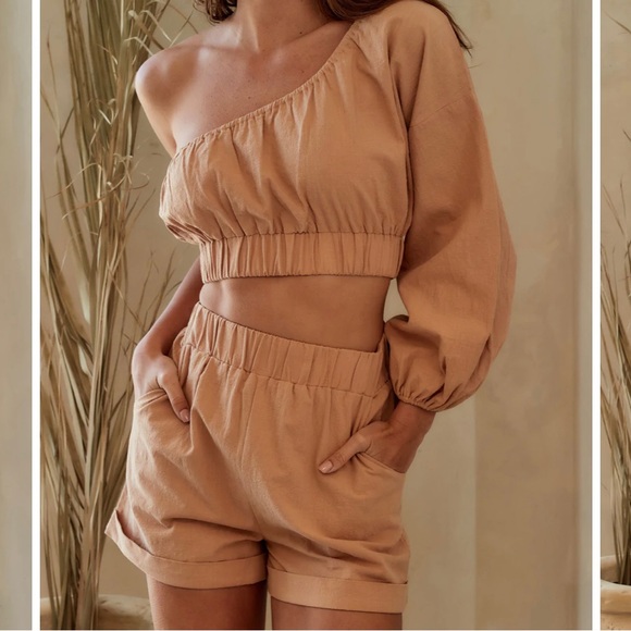 12th Tribe Pants - Milo tan 12th tribe shorts,high waisted shorts